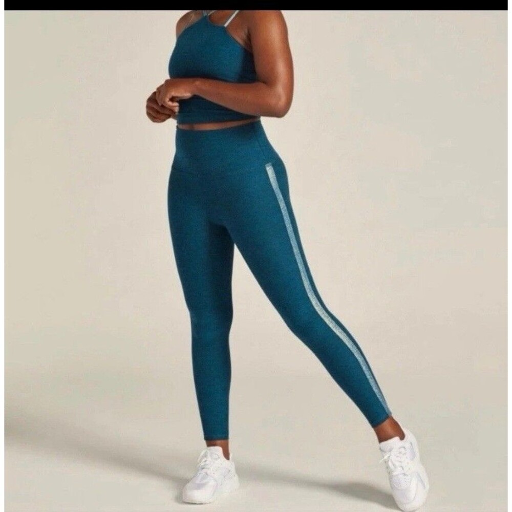 Beyond Yoga Spacedye Shine On High-Waisted Leggings Size XL Blue Gem Heather